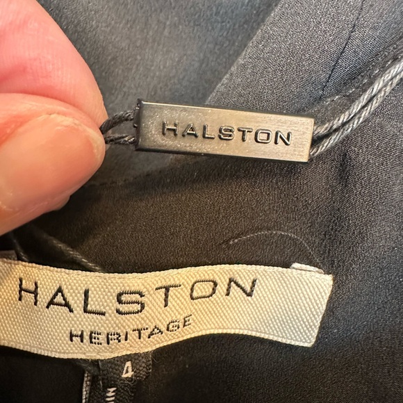 Halston Heritage Black Black Crepe Cut Cocktail Party Dress Size 4 Small S NWOT - Picture 10 of 15